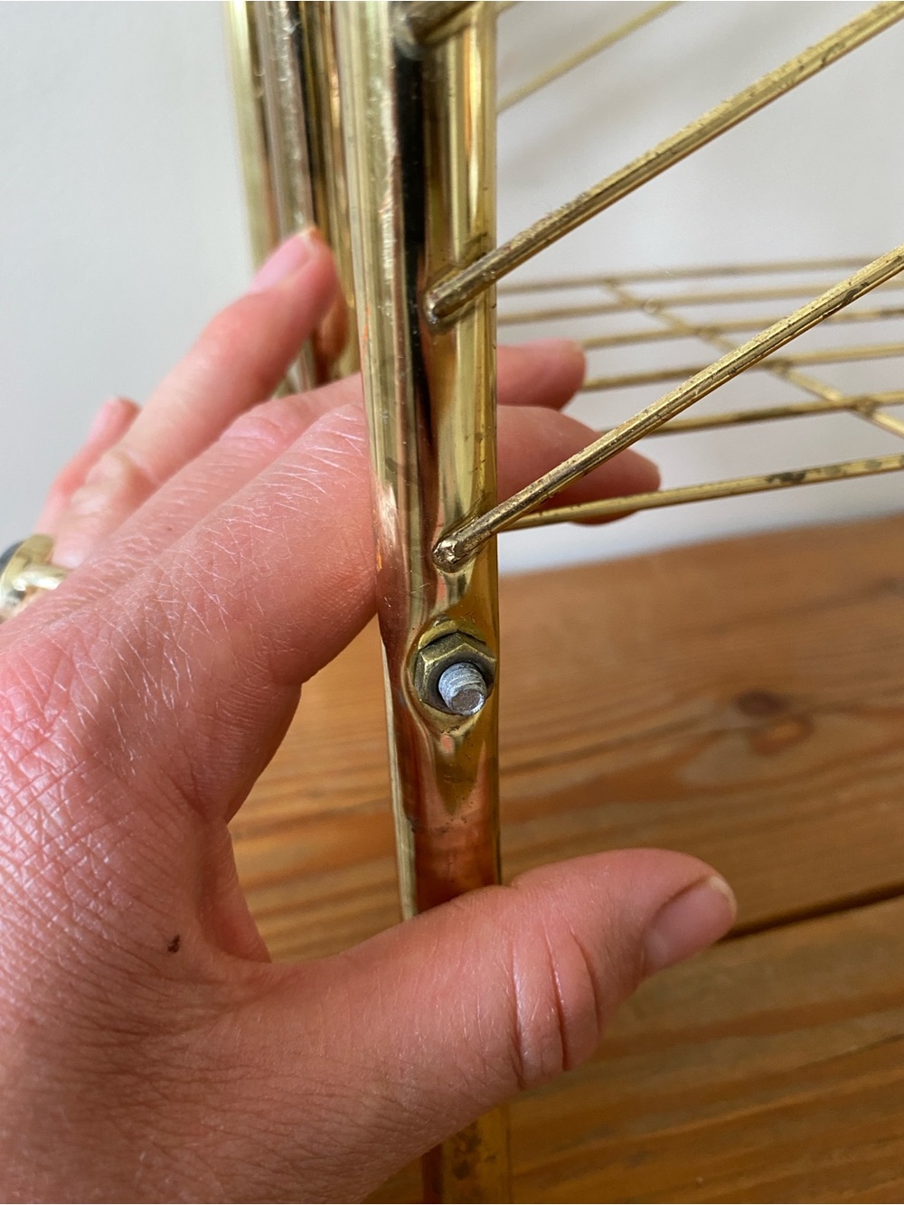 Vintage Brass MCM Magazine Book Media Rack - Picture 5 of 5